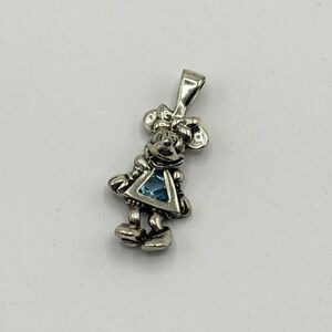 Disney Minnie Mouse 925 Stainless Silver Charm with Light Blue Gem